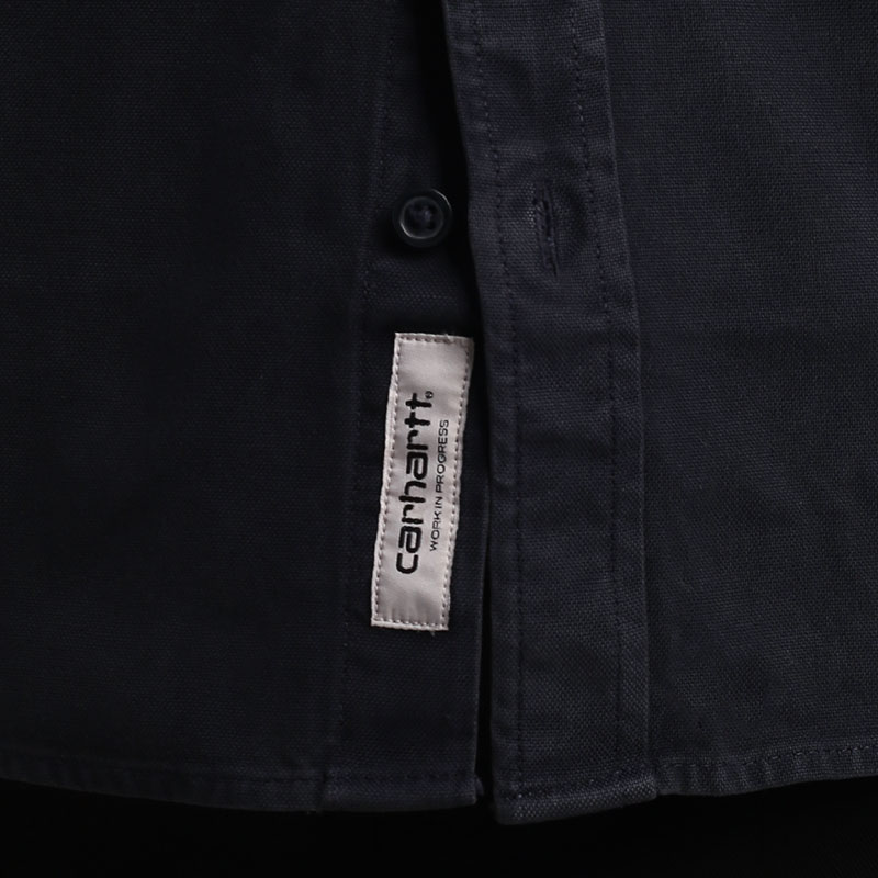 мужская синяя рубашка Carhartt WIP L/S Bolton Shirt I030238-dark navy - цена, описание, фото 4